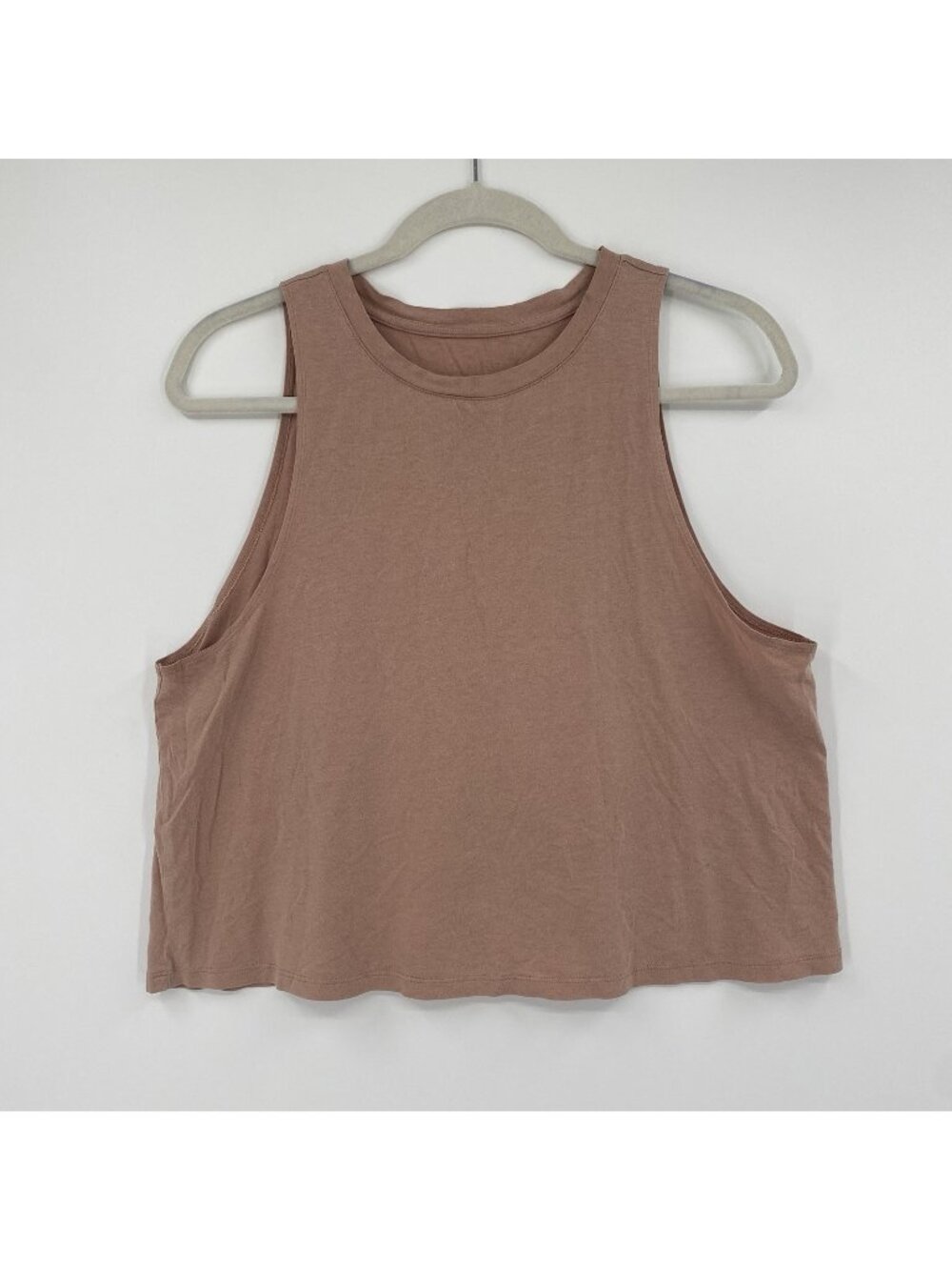 Girlfriend Collective Size Large Tan Cropped Tank Top Athleisure Yoga